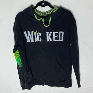 Wicked Wear Black Green Embroidered Zip Hoodie M